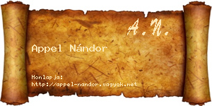 Appel Nándor névjegykártya