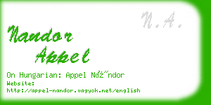 nandor appel business card